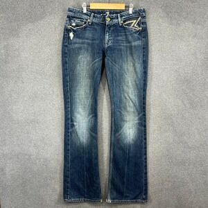 Seven for All Mankind Bootcut Jeans Embellished Pockets Medium Wash Women 29